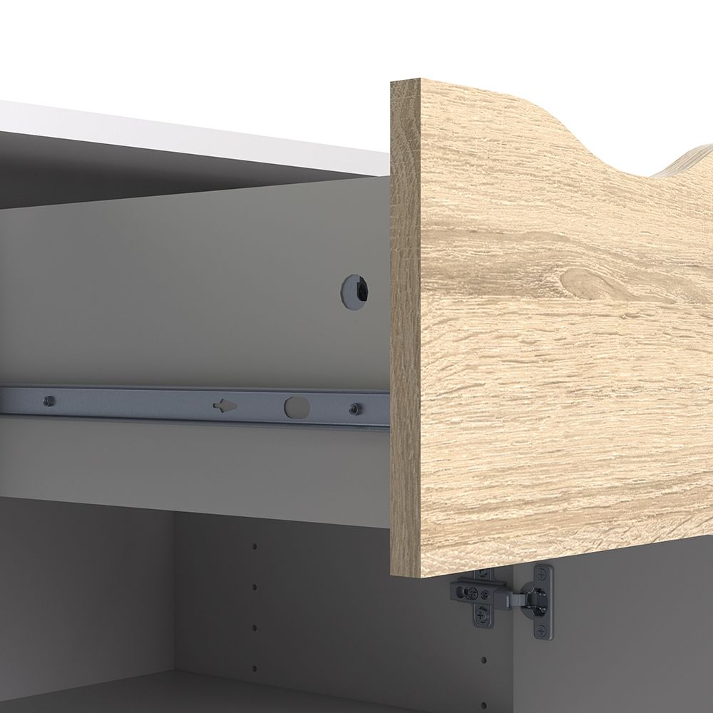 Oslo Sideboard Small 1 Drawer 2 Doors in White and Brown