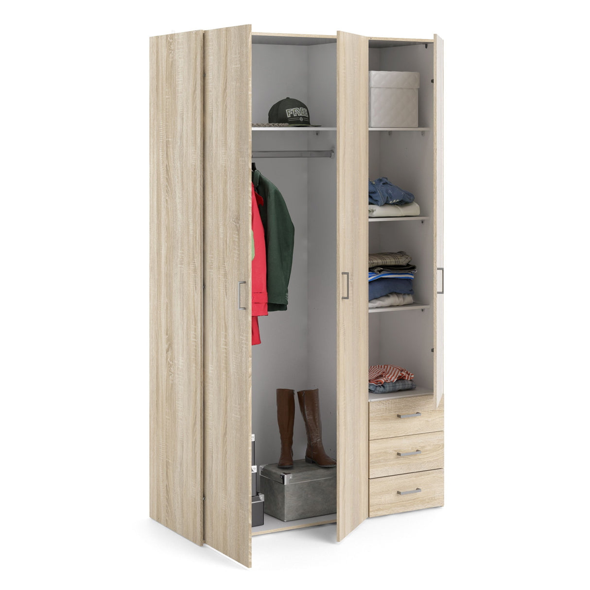 Space Wardrobe - 3 Doors 3 Drawers
