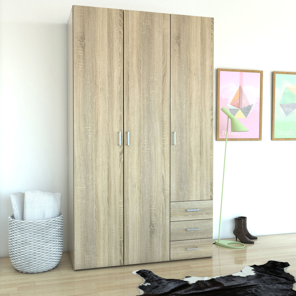 Space Wardrobe - 3 Doors 3 Drawers