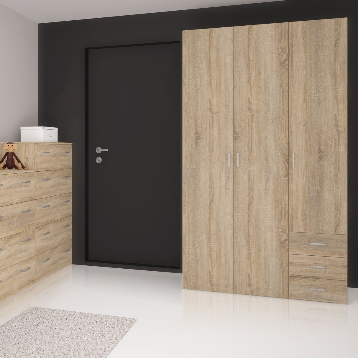 Space Wardrobe - 3 Doors 3 Drawers
