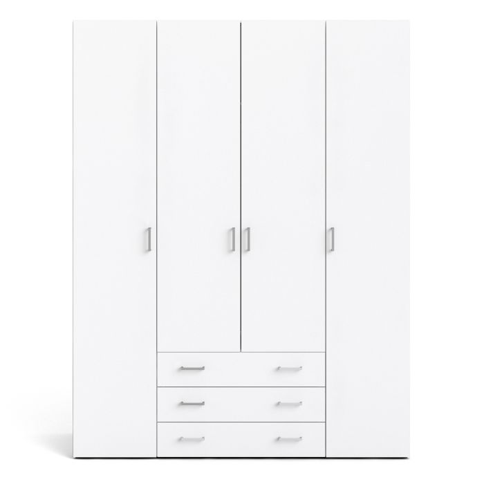 Space Wardrobe - 4 Doors 3 Drawers