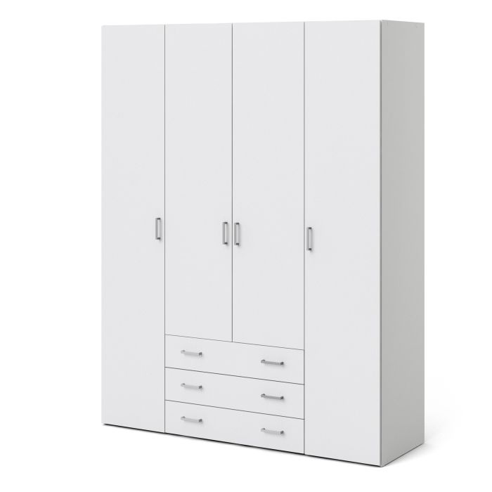 Space Wardrobe - 4 Doors 3 Drawers
