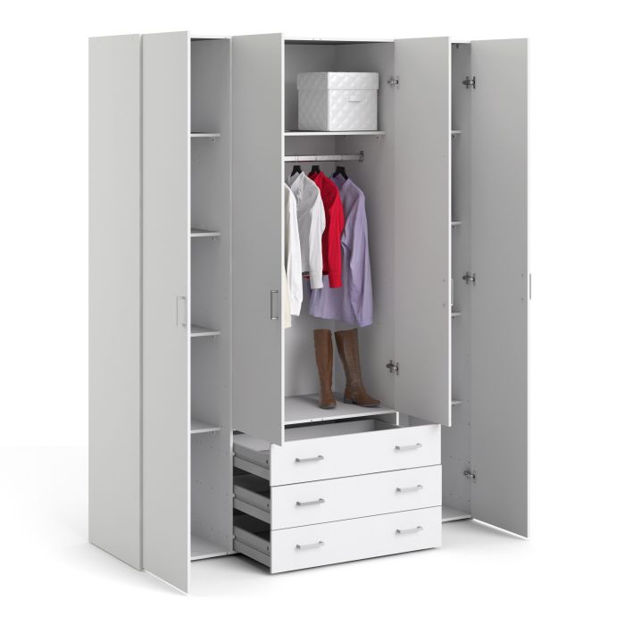 Space Wardrobe - 4 Doors 3 Drawers