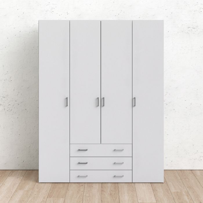 Space Wardrobe - 4 Doors 3 Drawers