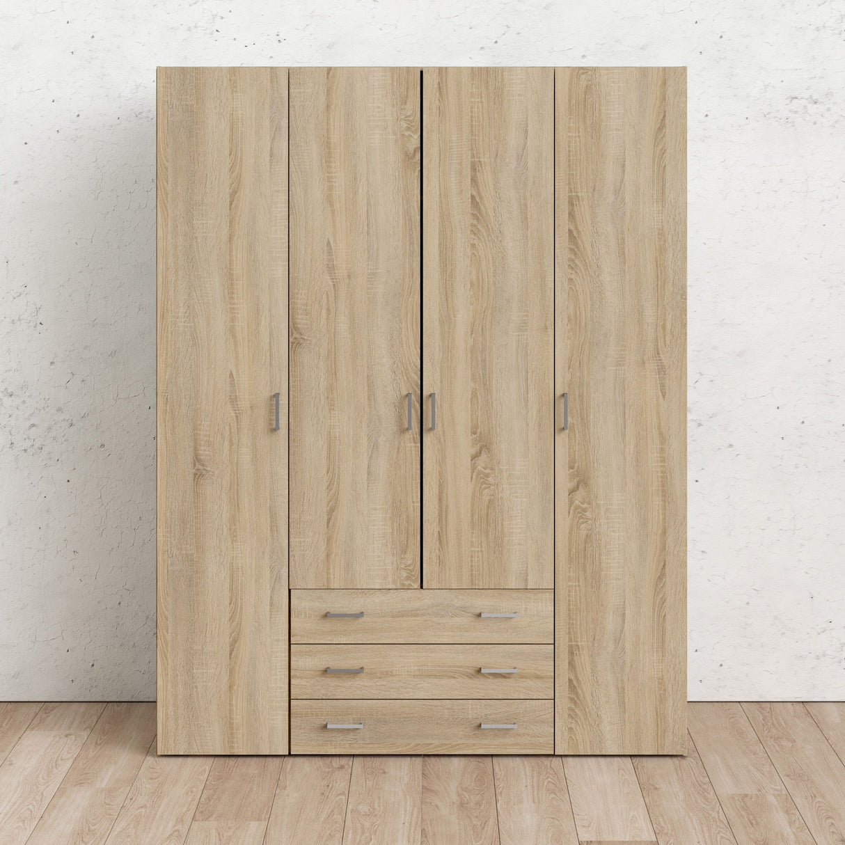 Space Wardrobe - 4 Doors 3 Drawers
