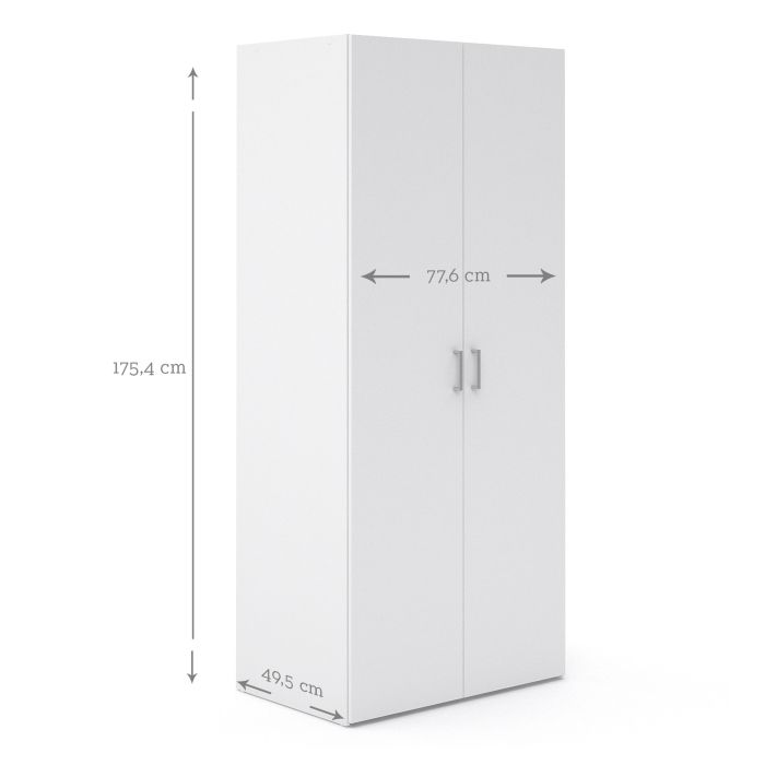 Space Wardrobe with 2 doors White