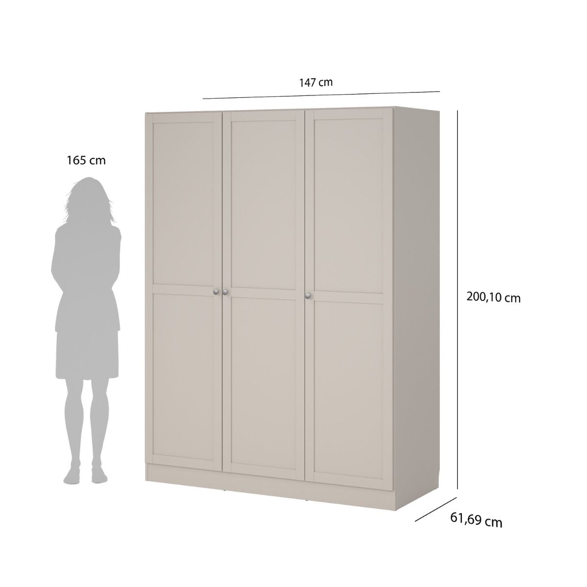 Brande Wardrobe with 3 Frame Doors