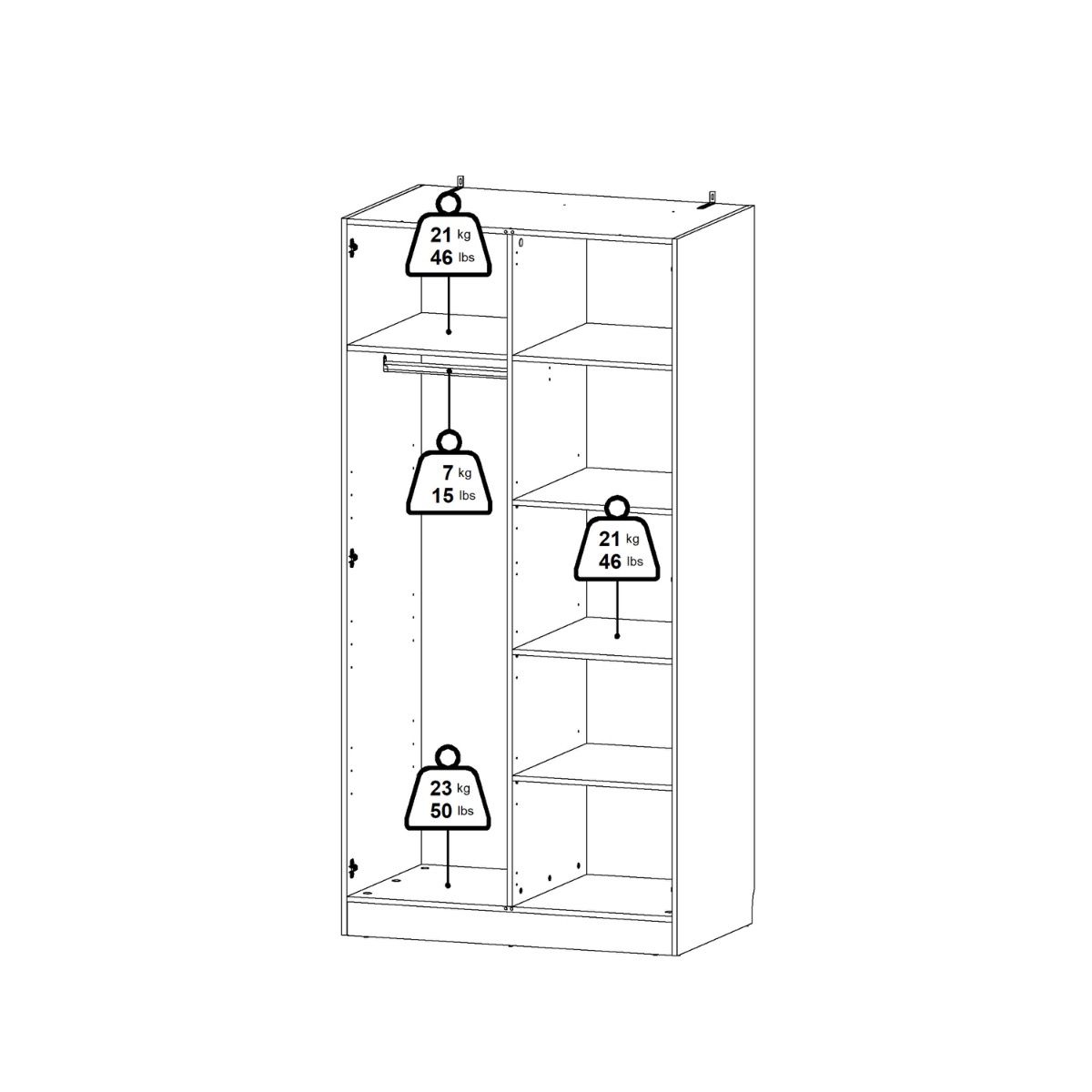 Brande Wardrobe 2 Frame Doors