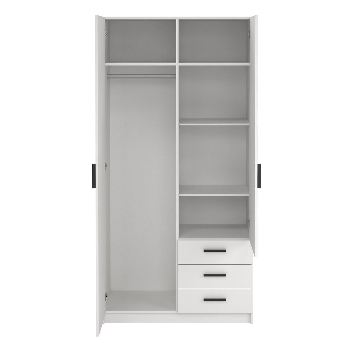 Sprint Wardrobe with 2 Doors + 3 Drawers