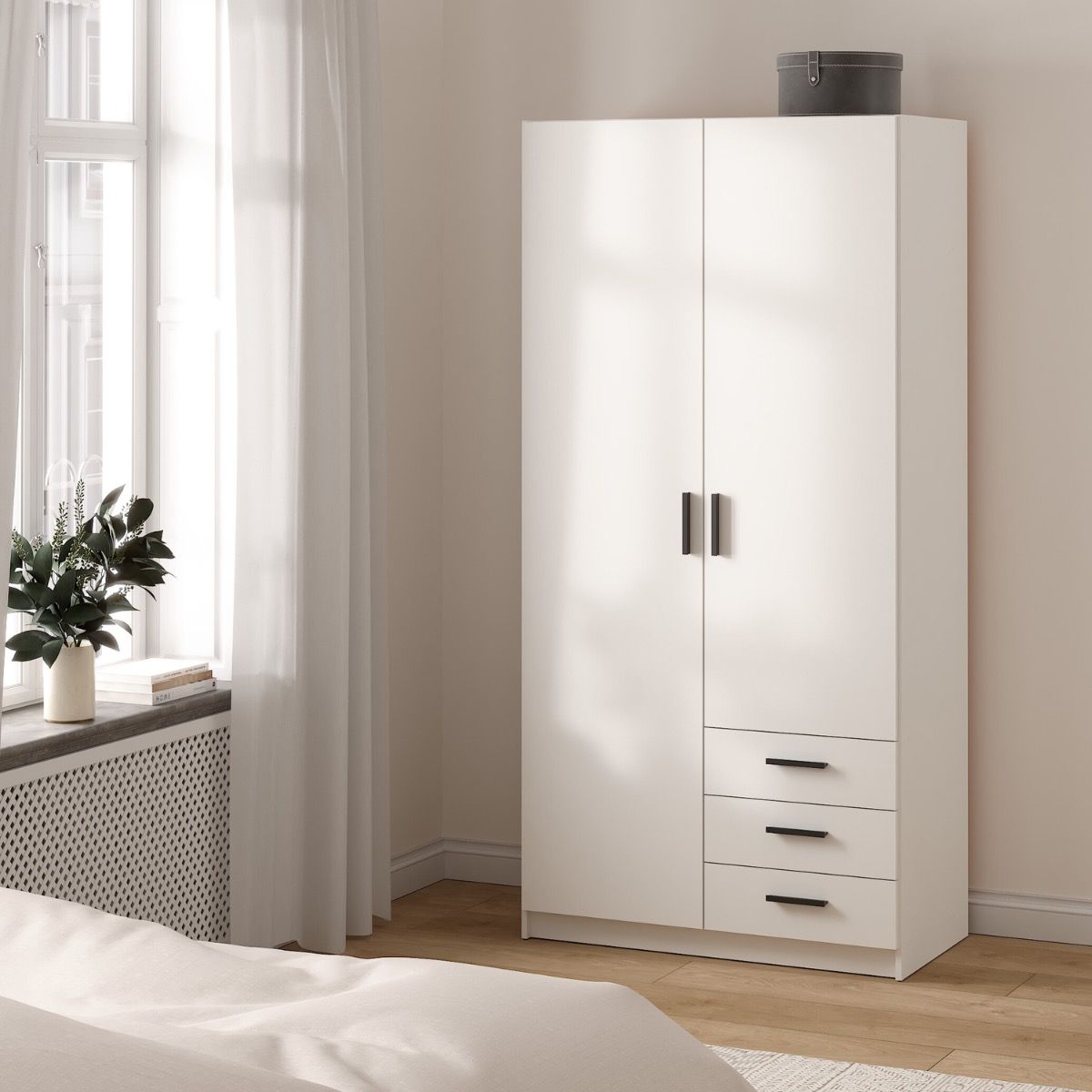 Sprint Wardrobe with 2 Doors + 3 Drawers