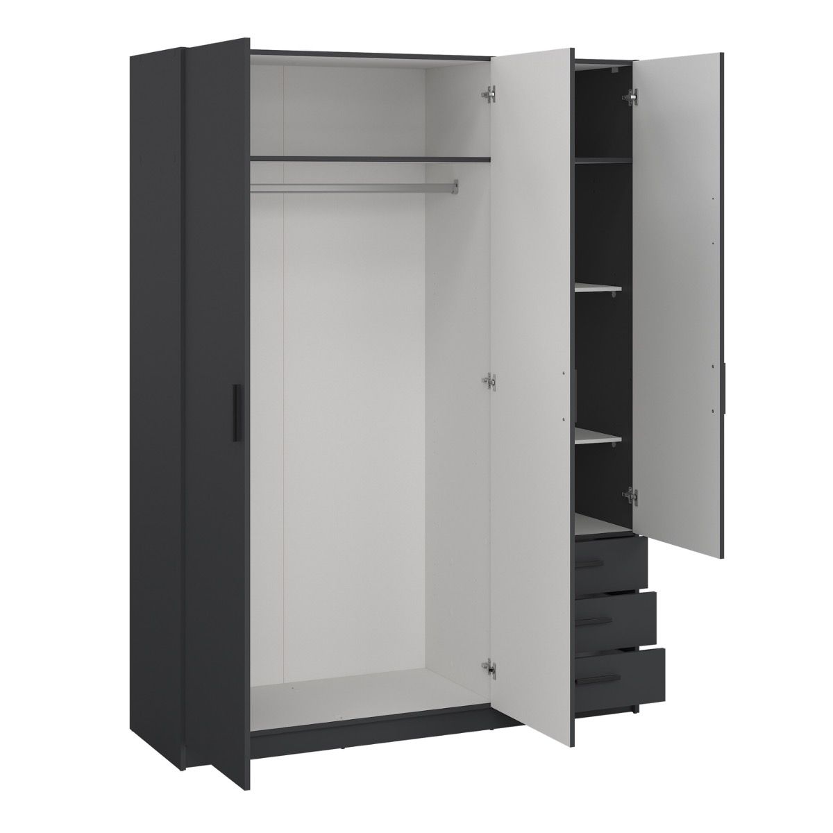Sprint Wardrobe with 3 Doors + 3 Drawers