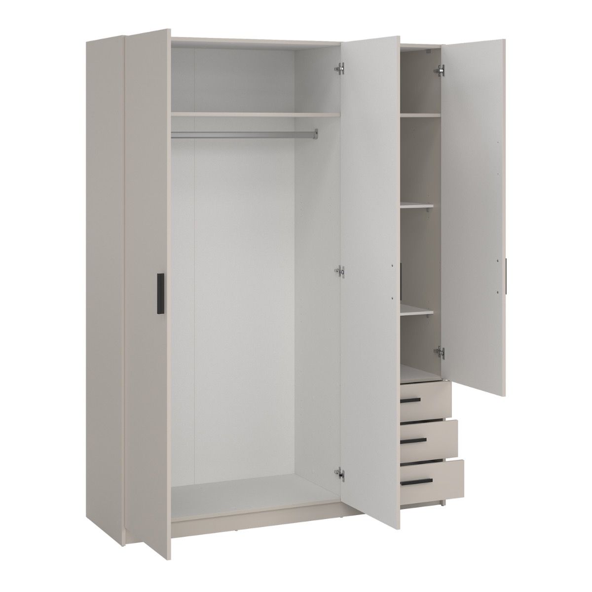 Sprint Wardrobe with 3 Doors + 3 Drawers