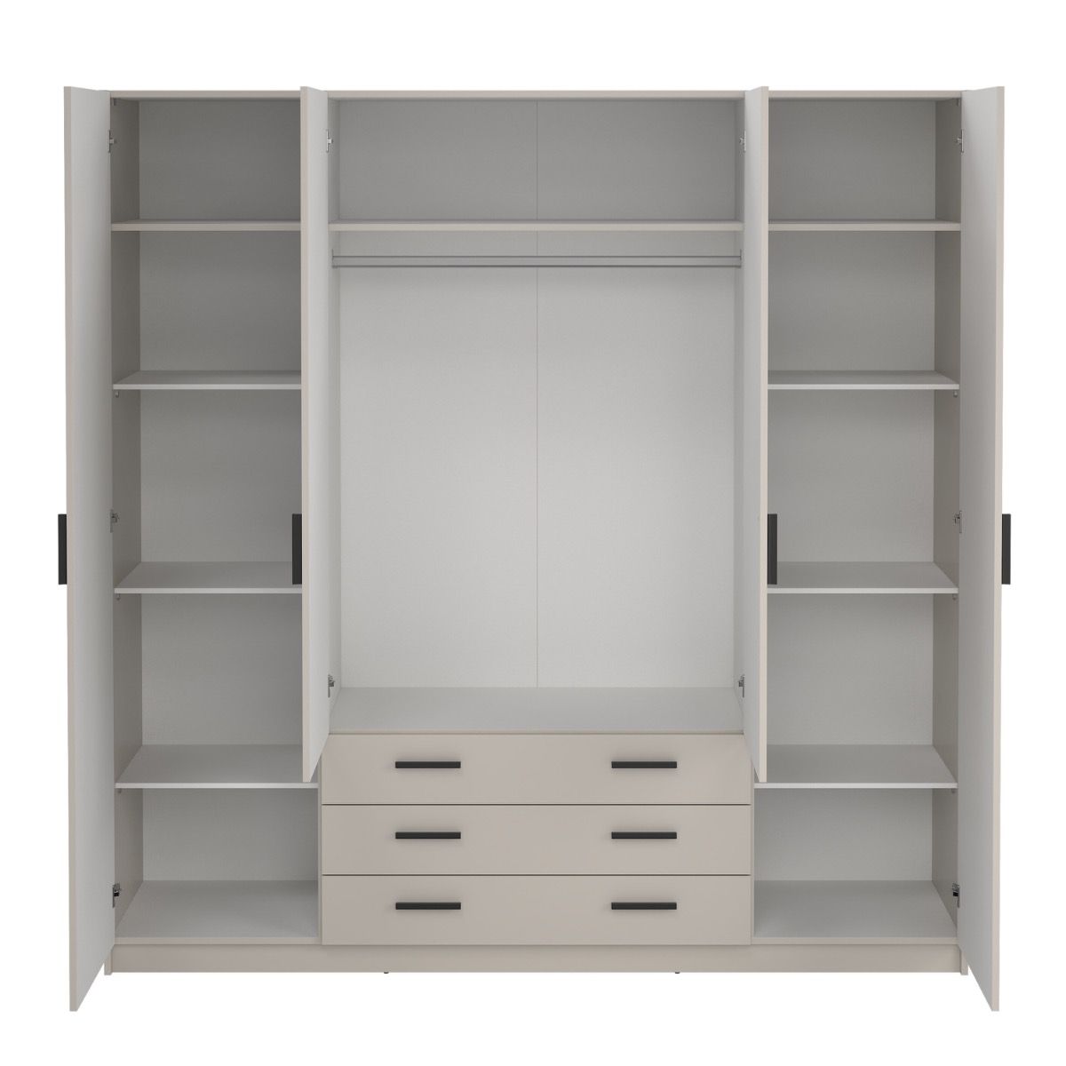 Sprint Wardrobe with 4 Doors + 3 Drawers