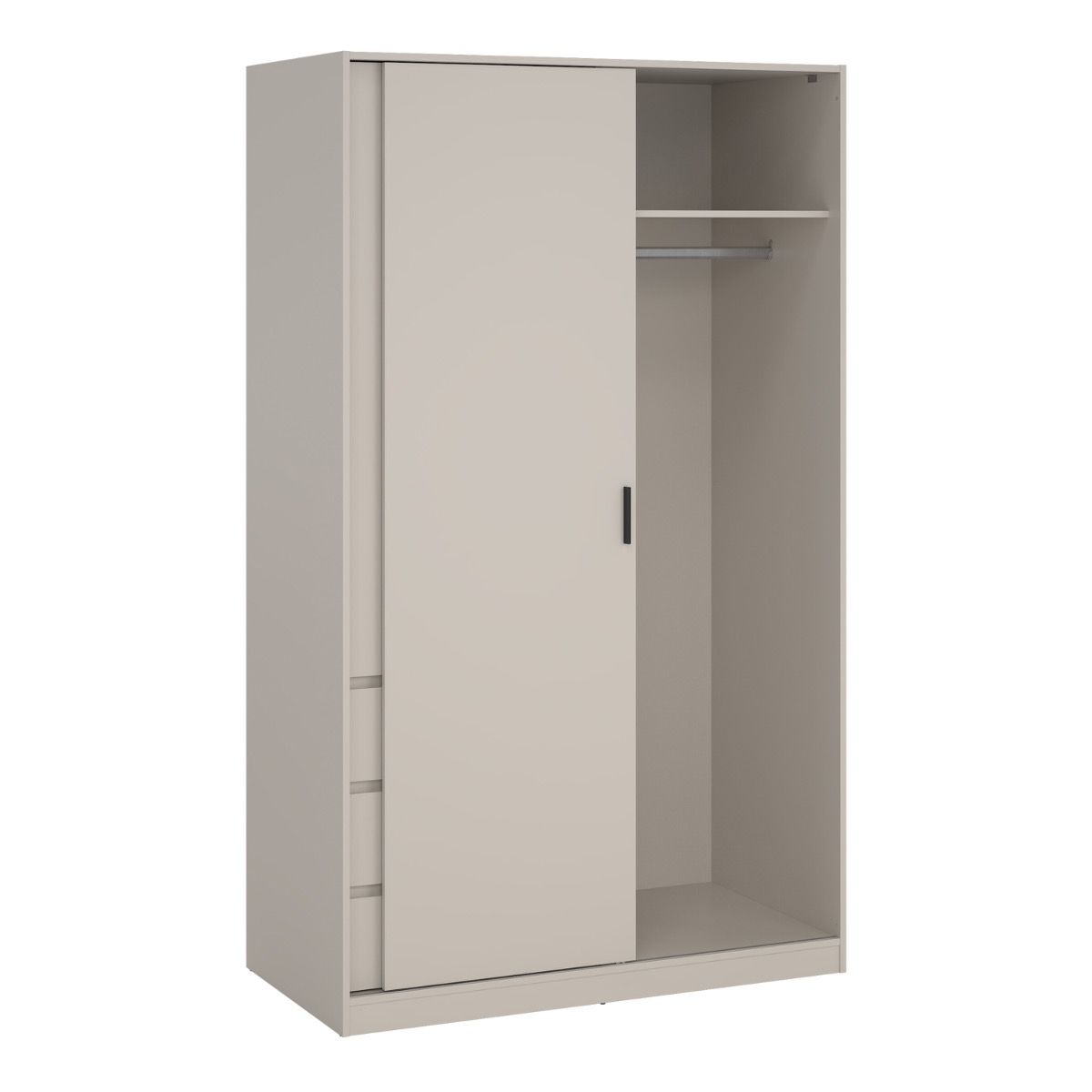 Naia Wardrobe with 1 Sliding Door 1 Std Door & 3 Drawers in Cashmere