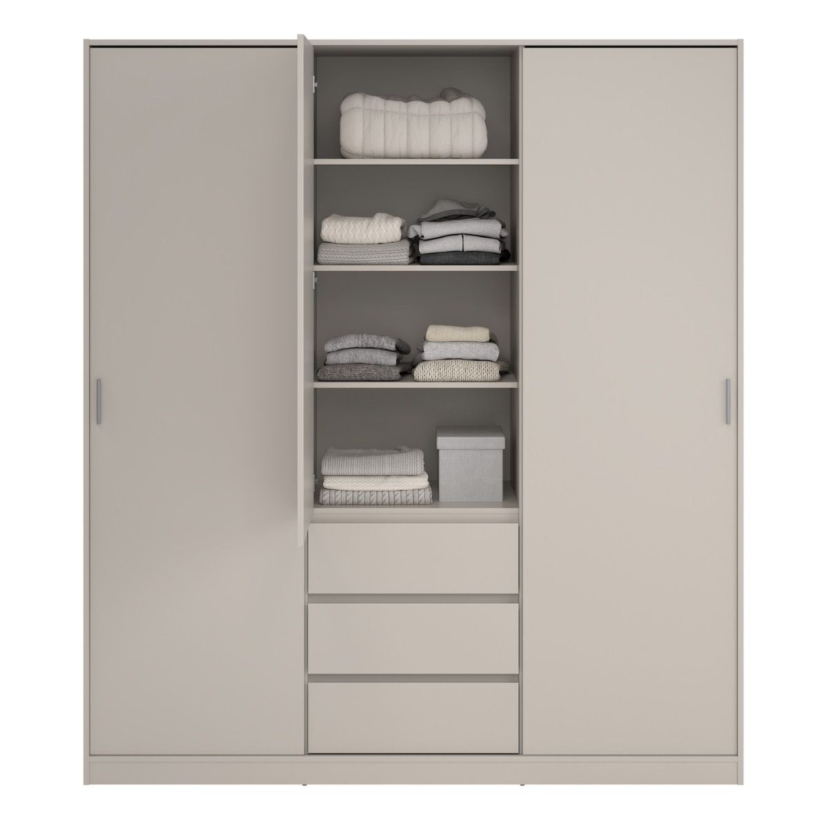 Naia Wardrobe with 2 Sliding Doors 1 Door 3 Drawers