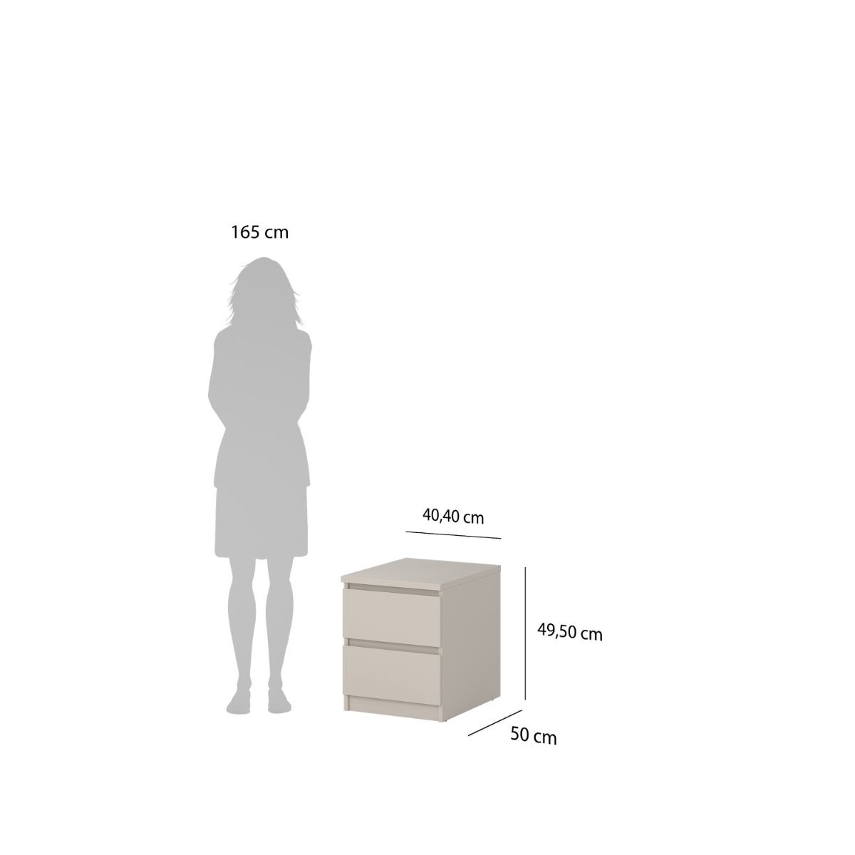 Naia Bedside 2 Drawers