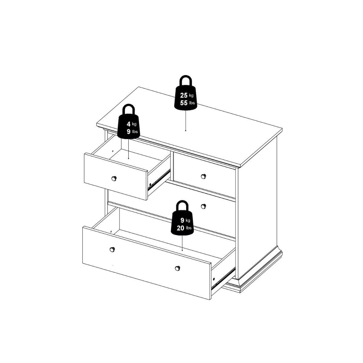 Paris Chest of 4 Drawers