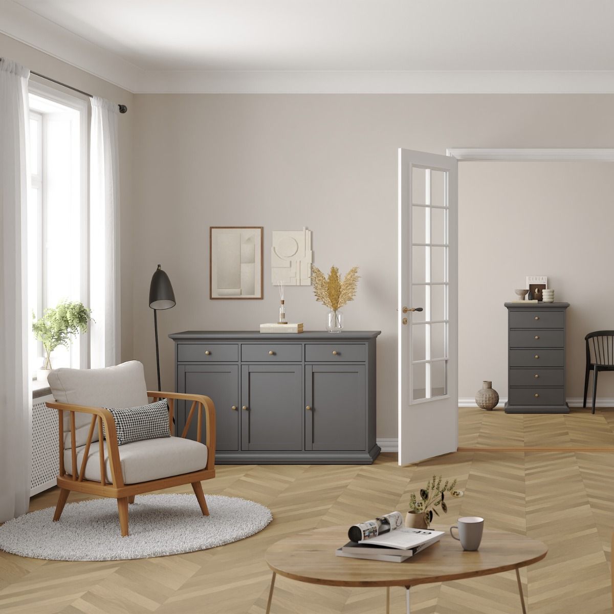 Paris Sideboard with 3 Doors and 3 Drawers