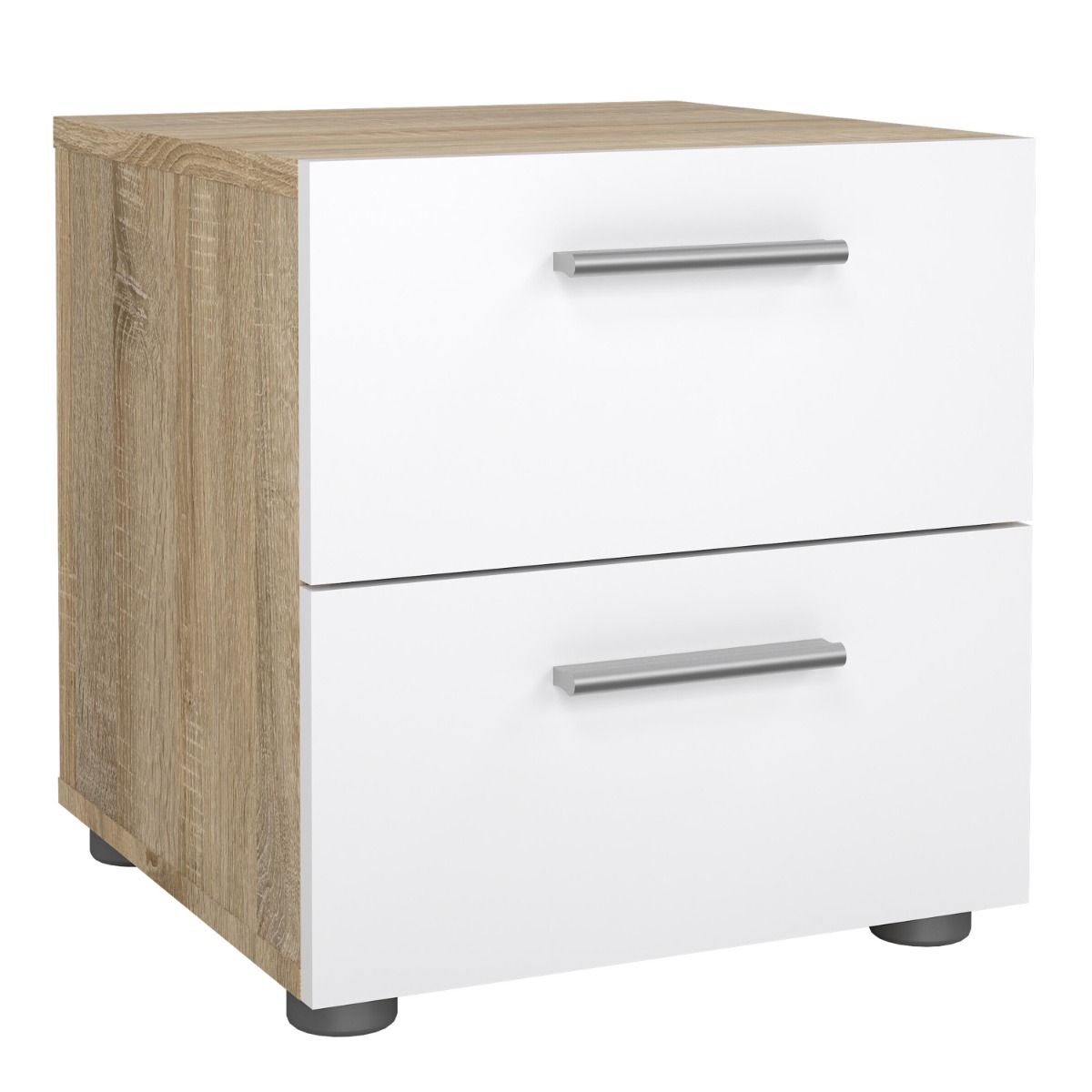 Pepe Bedside 2 Drawers in Brown with White