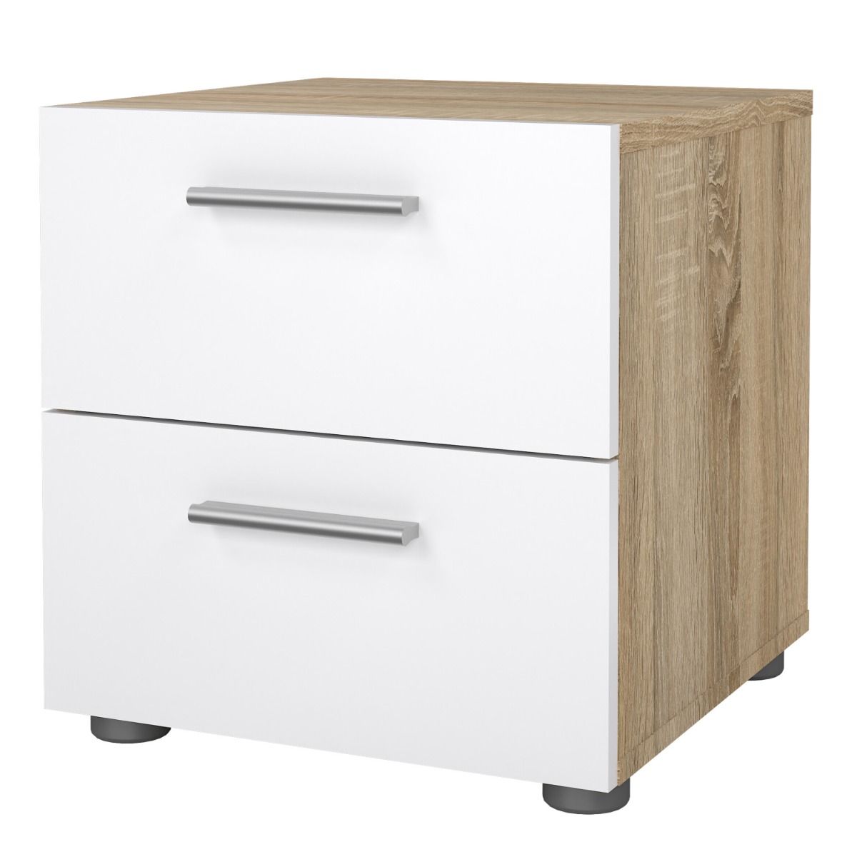 Pepe Bedside 2 Drawers in Brown with White