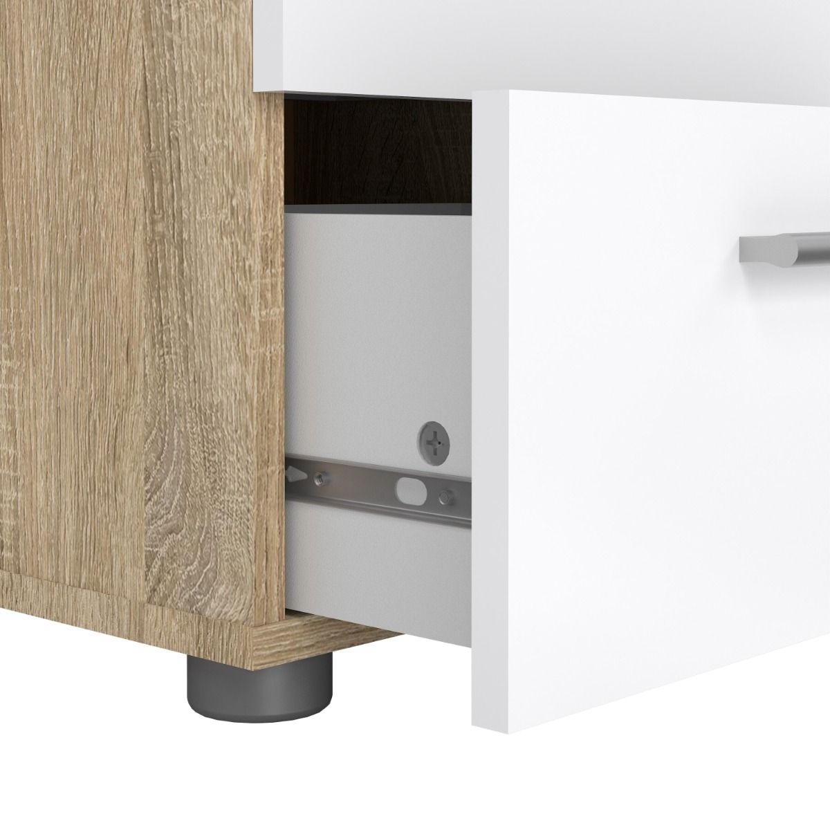 Pepe Bedside 2 Drawers in Brown with White