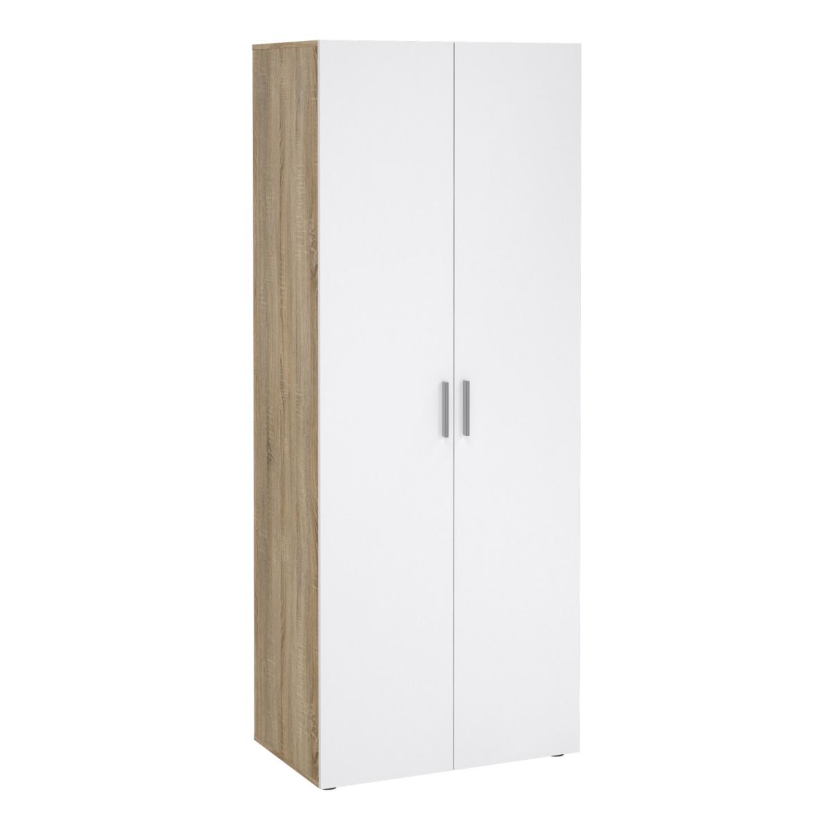 Pepe Wardrobe with 2 doors in Brown with White High Gloss