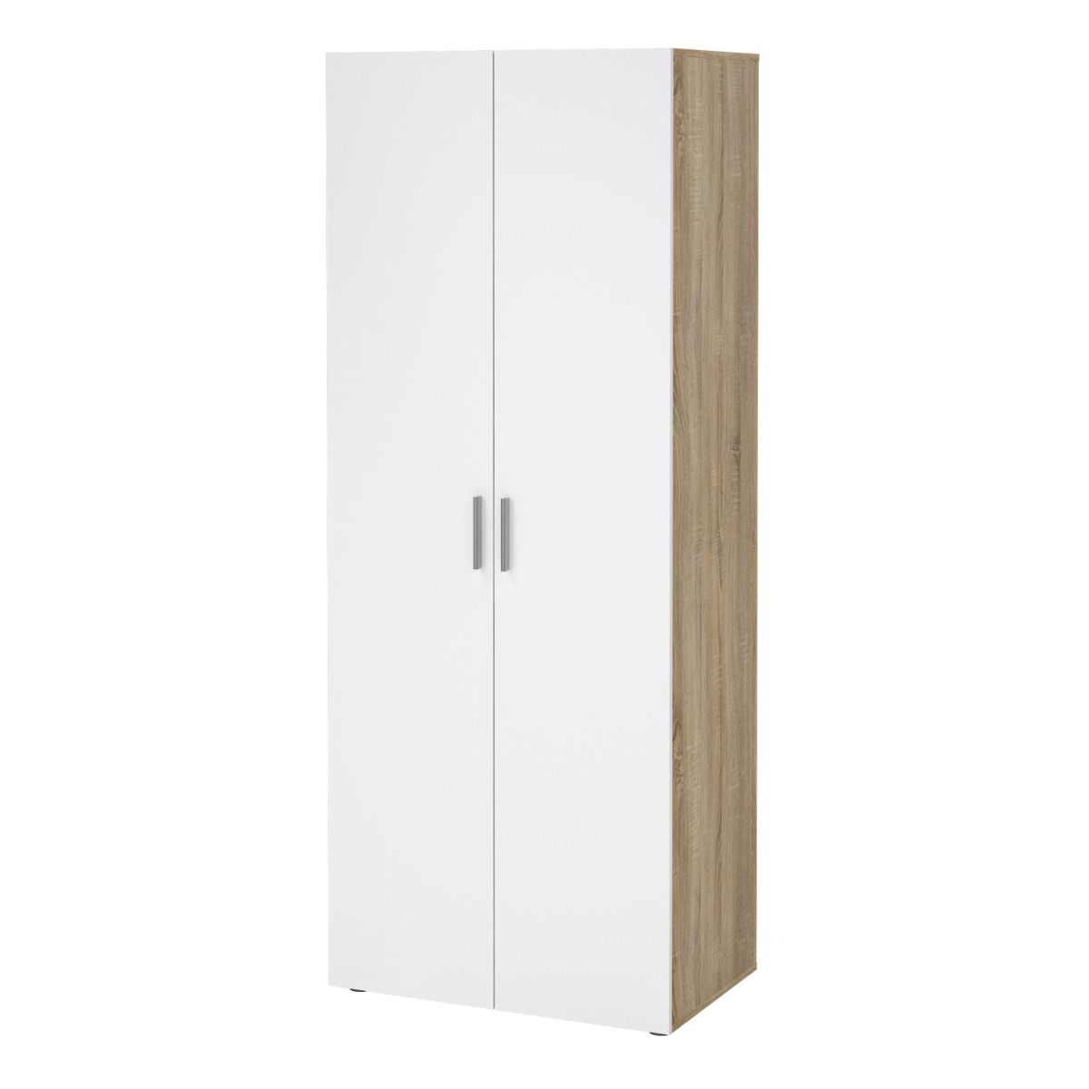 Pepe Wardrobe with 2 doors in Brown with White High Gloss