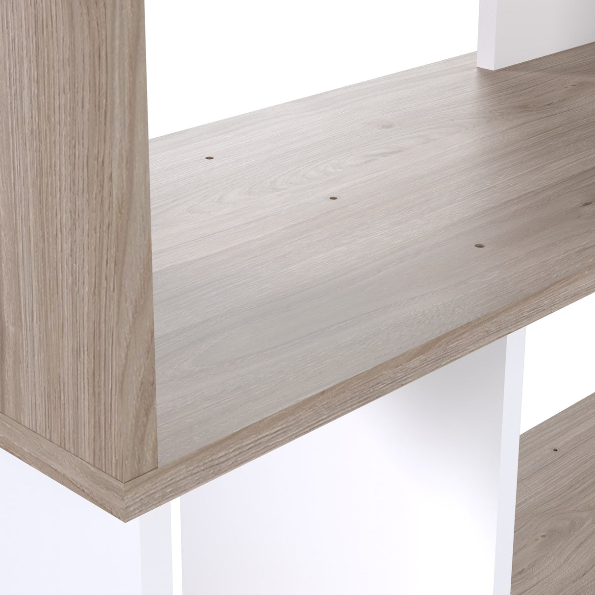 Maze Open Bookcase 4 Shelves in Hickory Brown and White
