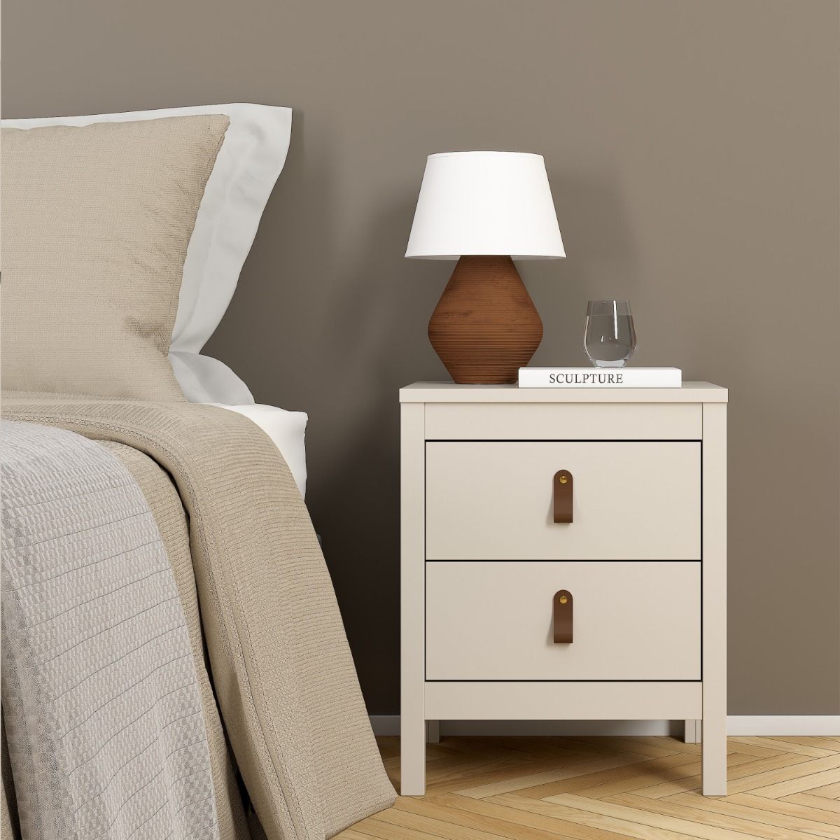 Barcelona Bedside Table 2 Drawers