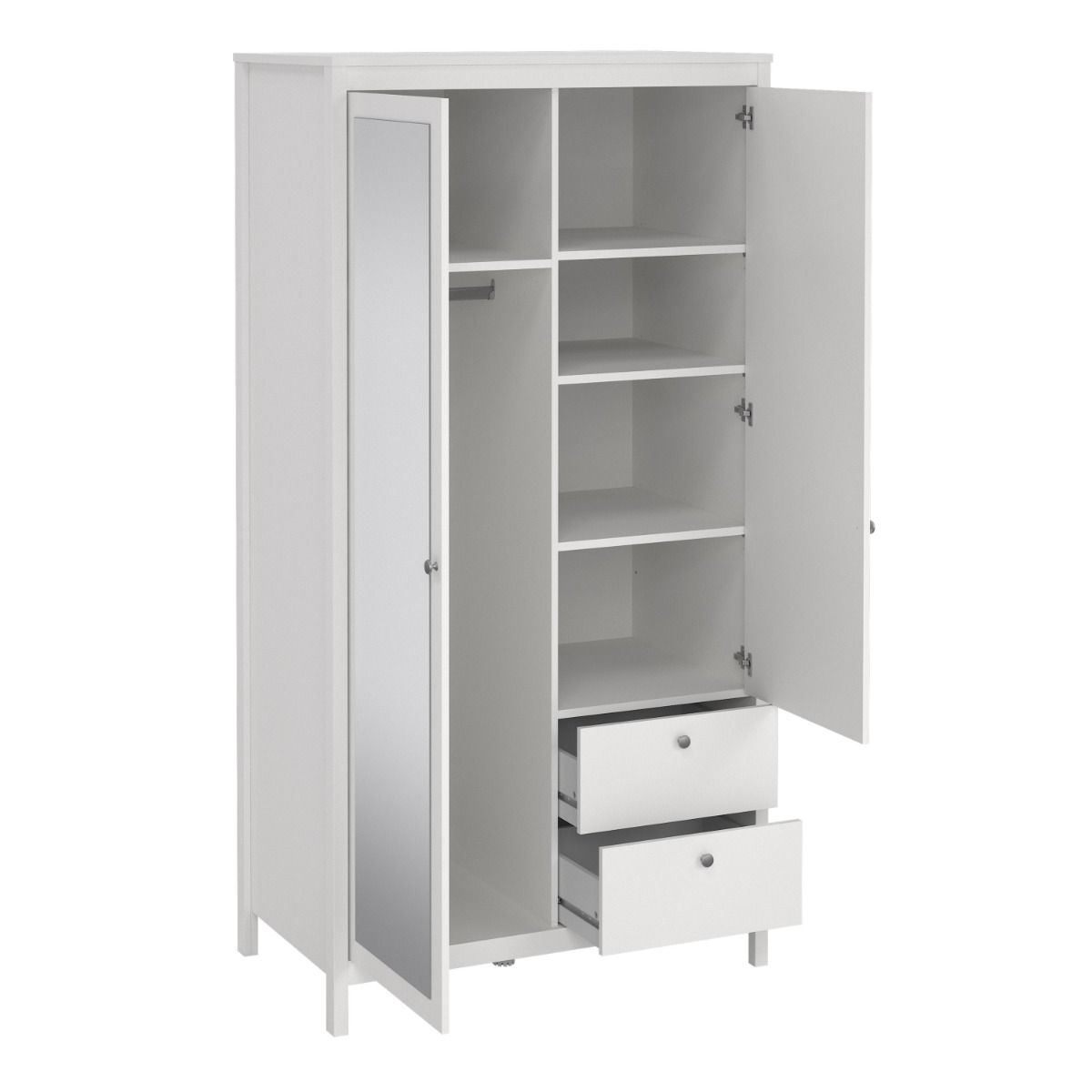 Madrid Wardrobe with 1 Door 1 Mirror Door 2 Drawers