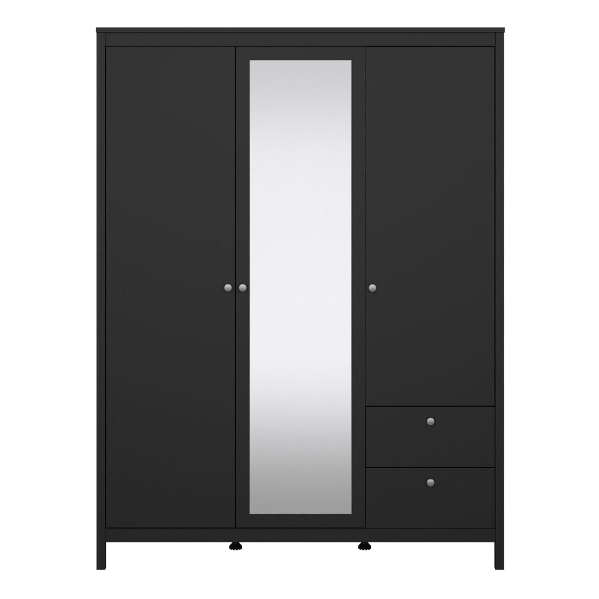 Madrid Wardrobe with 2 Doors 1 Mirror Door 2 Drawers