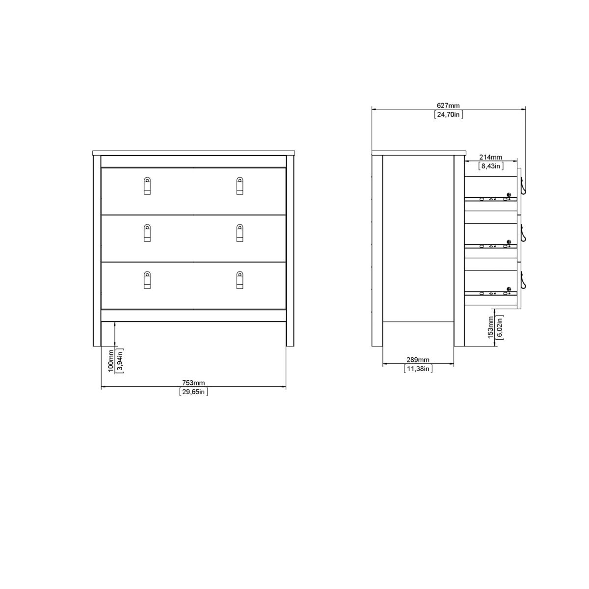 Madrid Chest 3 Drawers