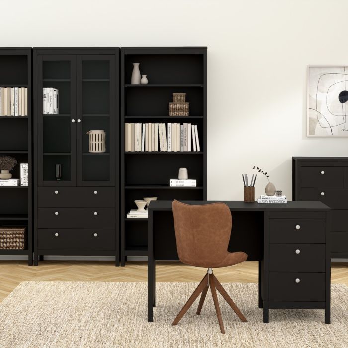 Madrid China Cabinet 2 Glass Doors with 3 Drawers
