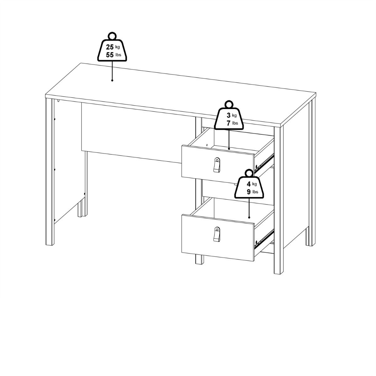 Madrid Desk 3 Drawers