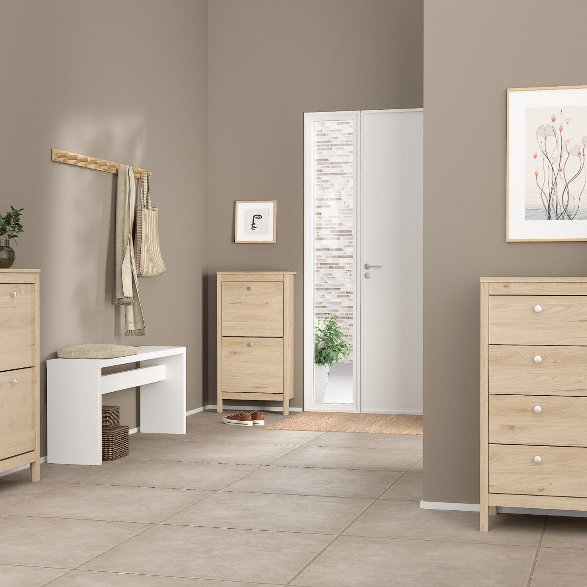 Madrid Shoe Cabinet 2 Flip Down Doors