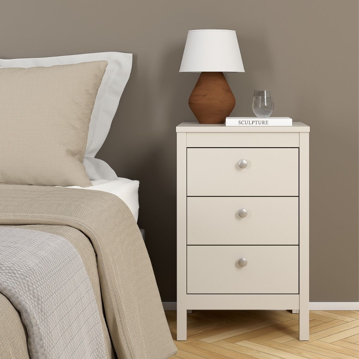 Madrid Bedside Table 3 Drawers