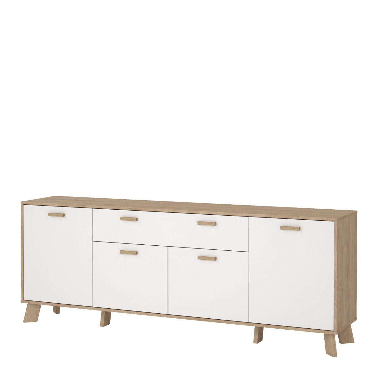 Ikast Sideboard 4 Doors 1 Drawer in Jackson Hickory and White