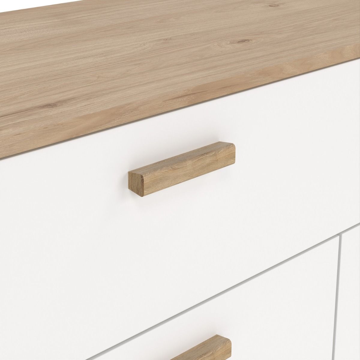 Ikast Sideboard 4 Doors 1 Drawer in Jackson Hickory and White