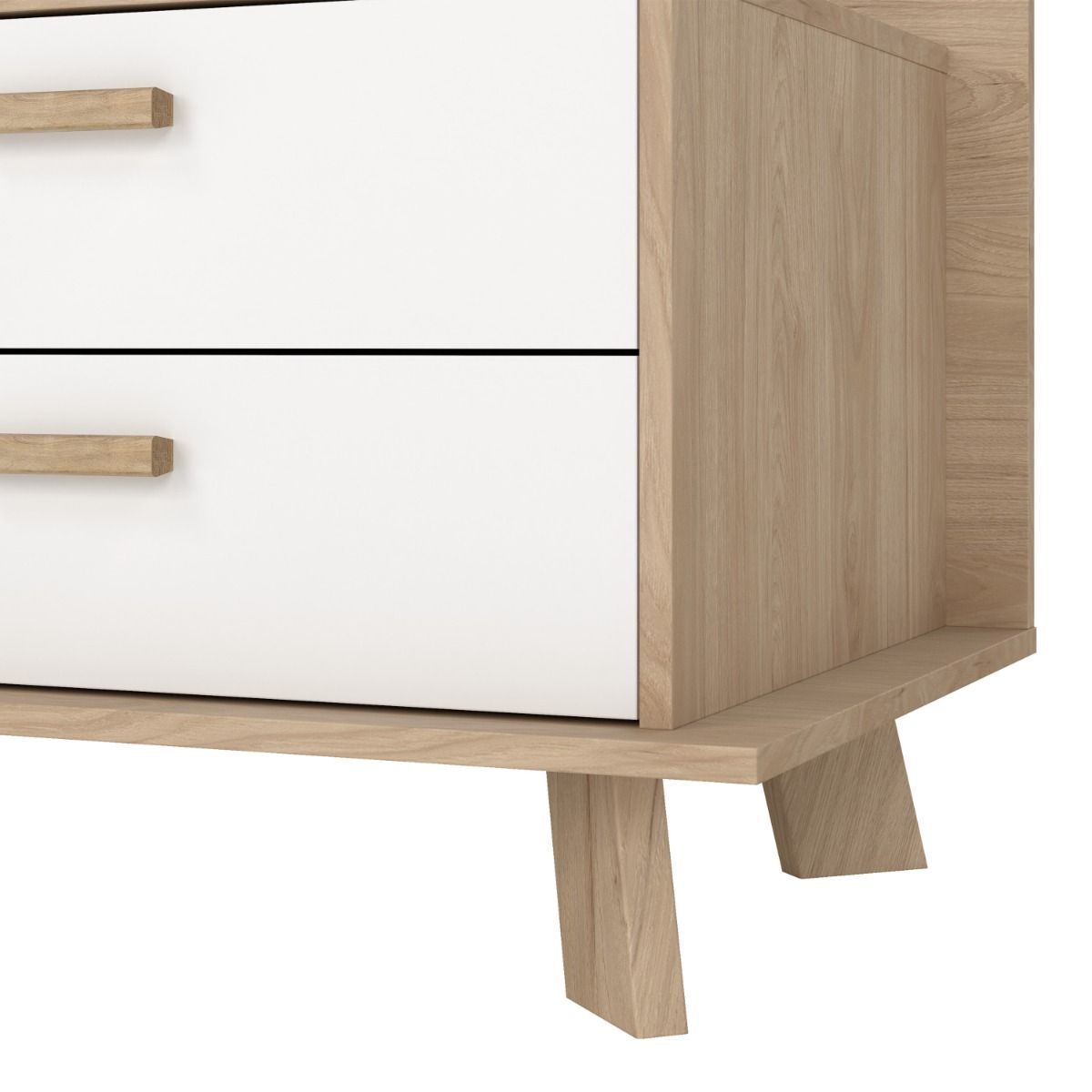 Ikast TV Unit 1 Door 2 Drawers in Jackson Hickory and White