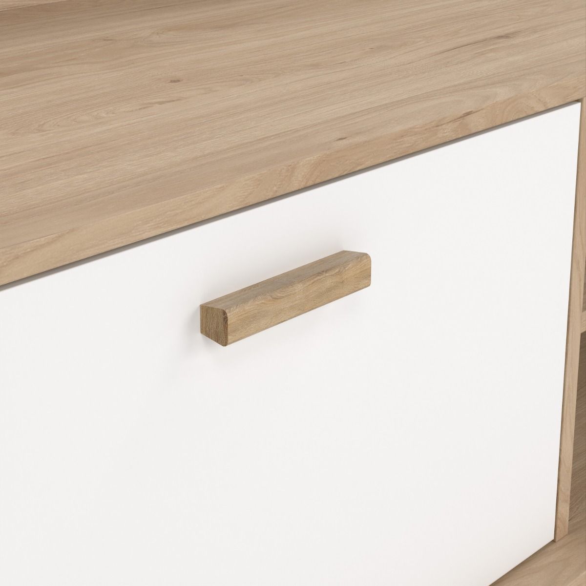 Ikast TV Unit 1 Door 2 Drawers in Jackson Hickory and White