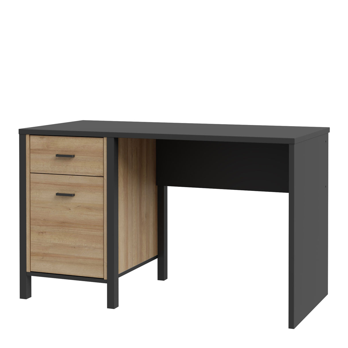 High Rock Desk in Matt Black/Riviera Brown