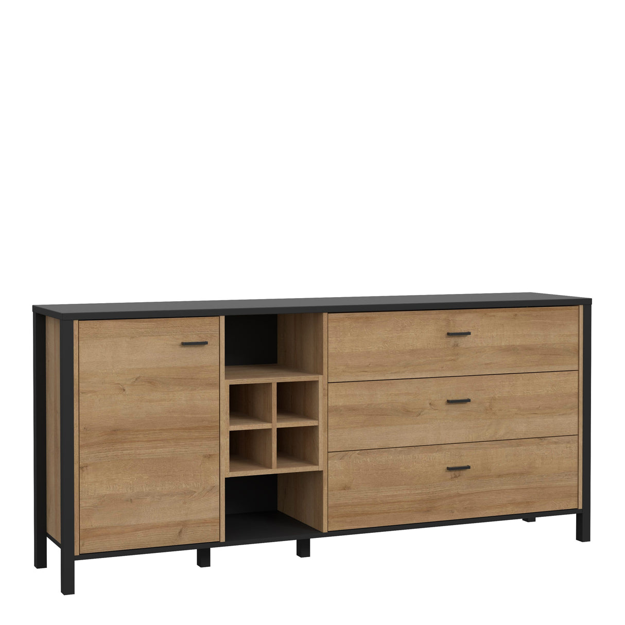 High Rock (Large) Sideboard in Matt Black/Riviera Brown
