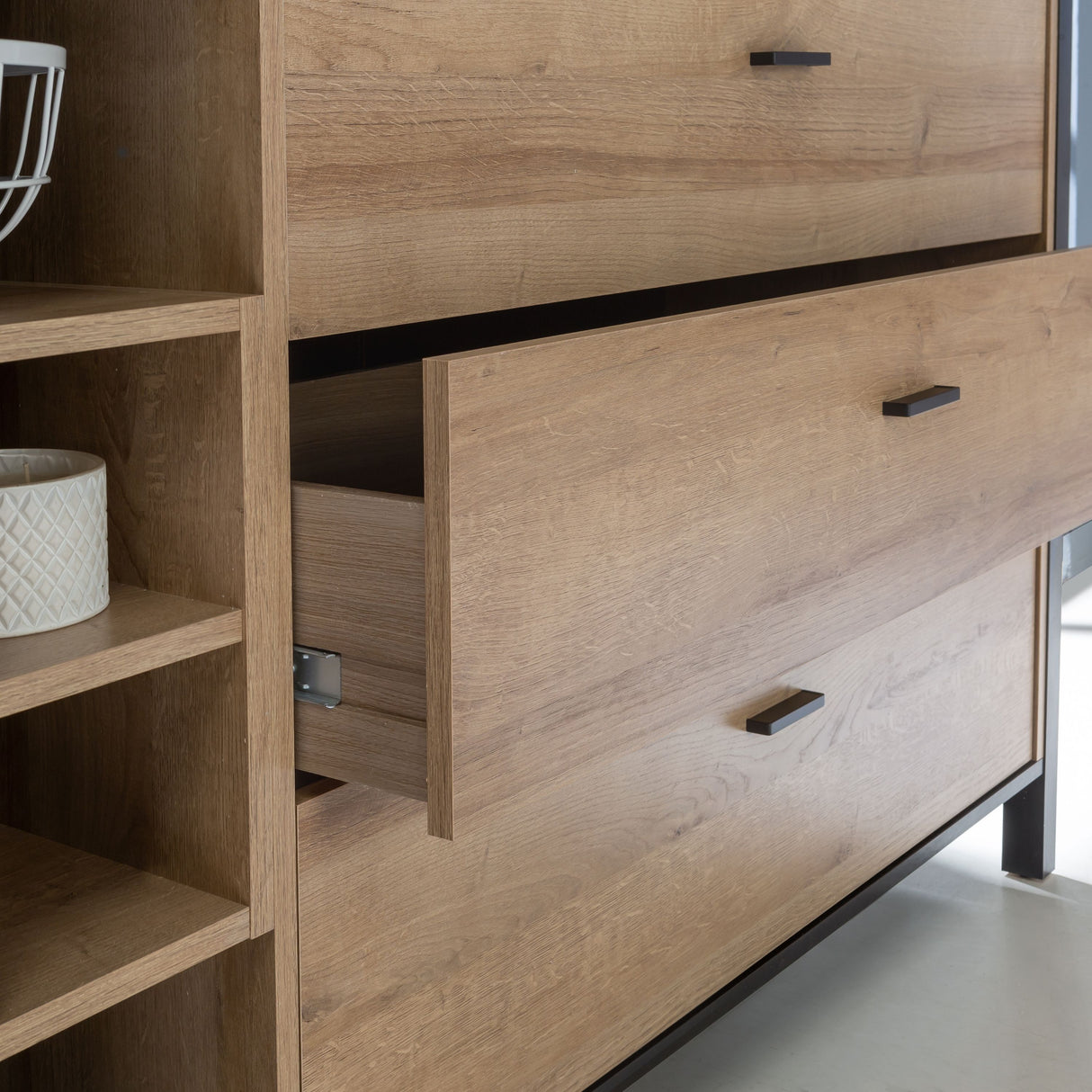 High Rock (Large) Sideboard in Matt Black/Riviera Brown