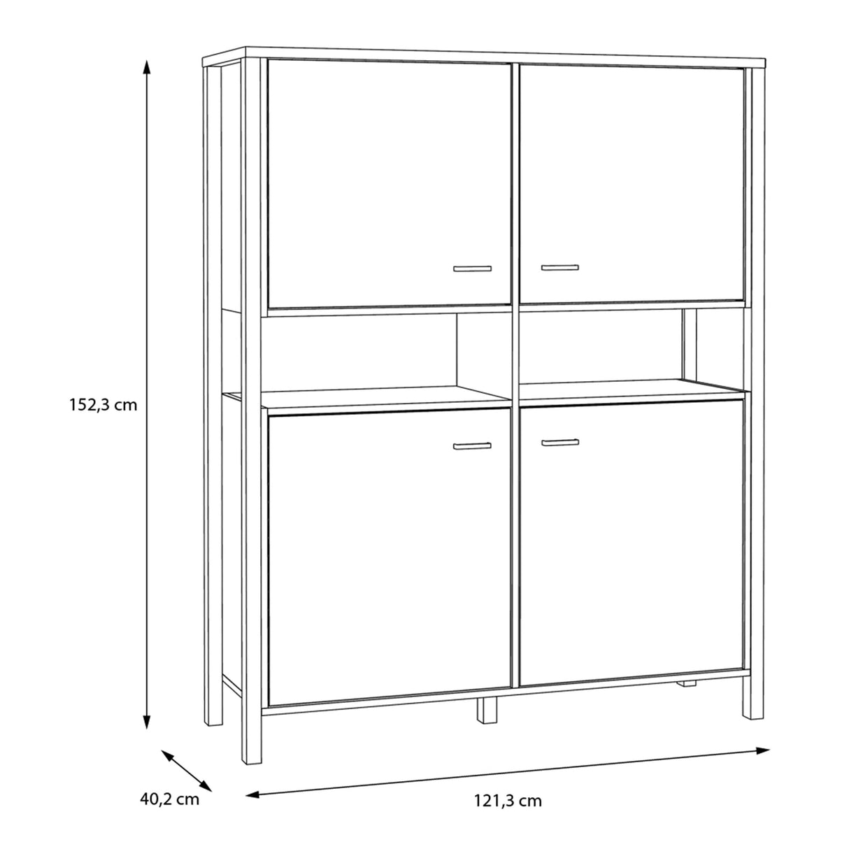 High Rock Storage Cabinet in Matt Black/Riviera Brown
