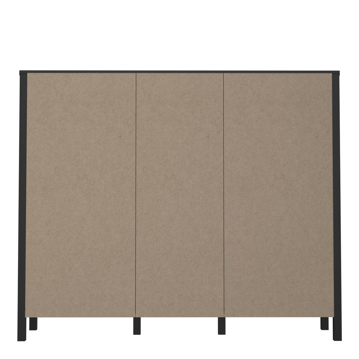 High Rock Wide Shelf Unit in Matt Black/Riviera Brown With 3 Drawers