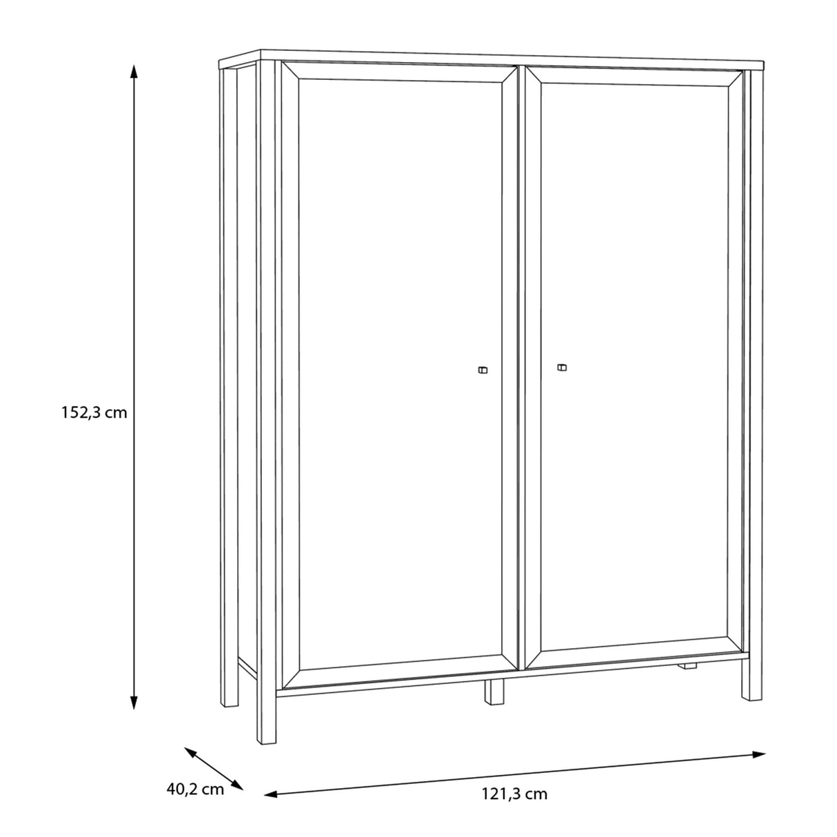 High Rock Extra Wide Display Cabinet in Matt Black/Riviera Brown