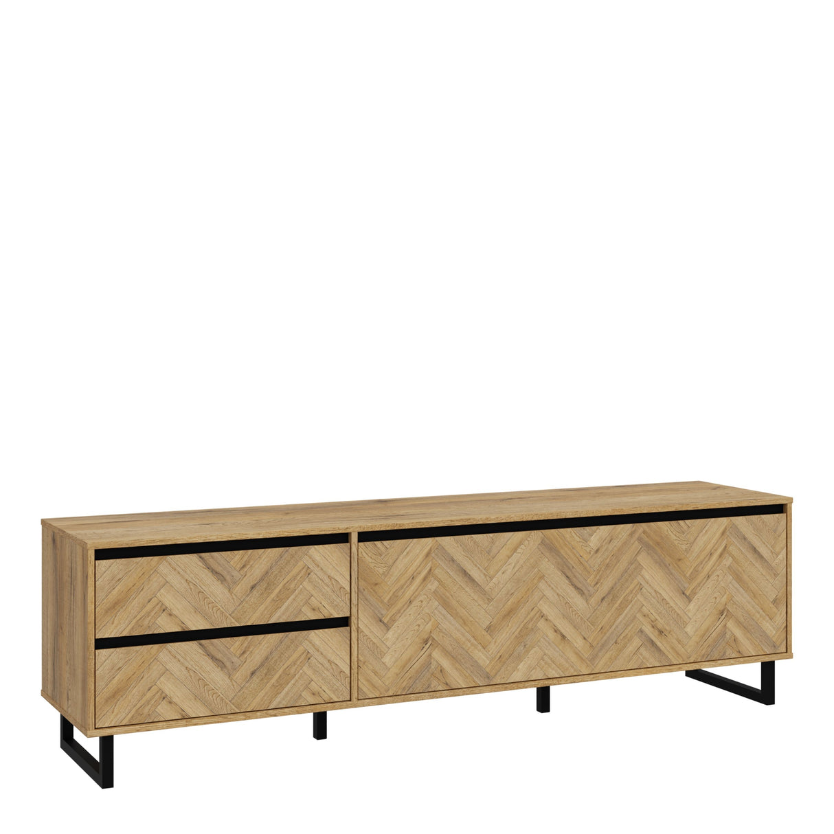 Nikomedes TV Unit in Spica Brown/Matt Black/Bartex Brown