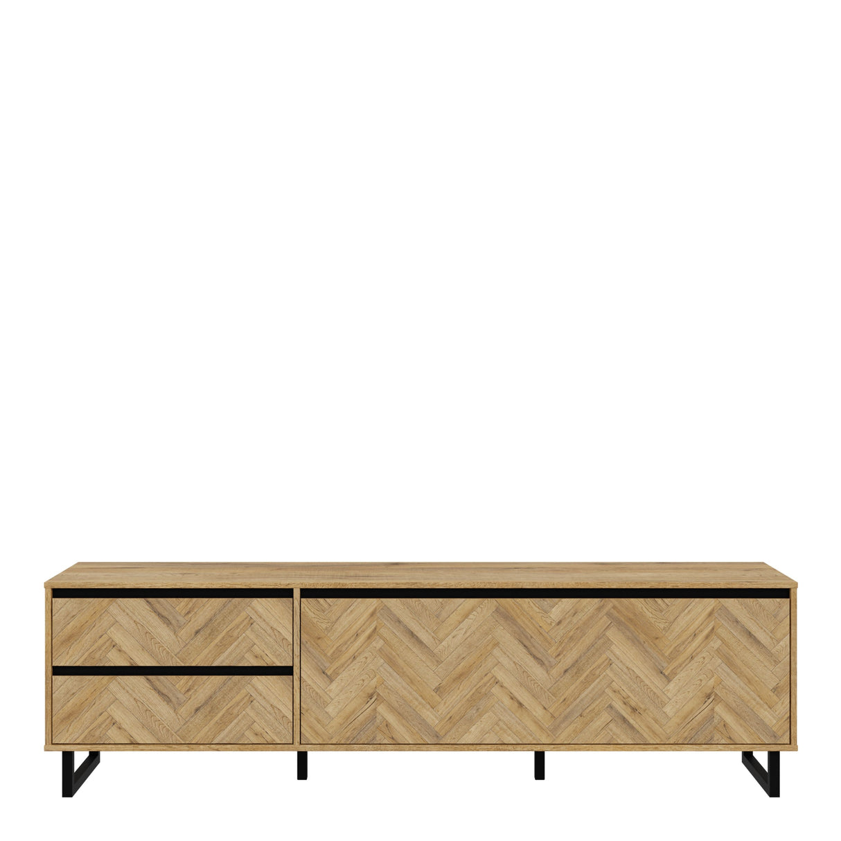Nikomedes TV Unit in Spica Brown/Matt Black/Bartex Brown