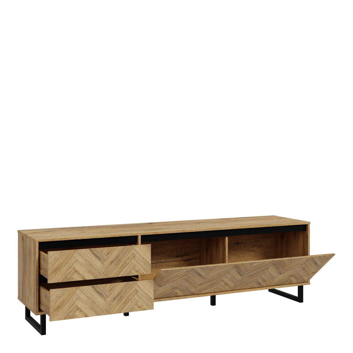 Nikomedes TV Unit in Spica Brown/Matt Black/Bartex Brown