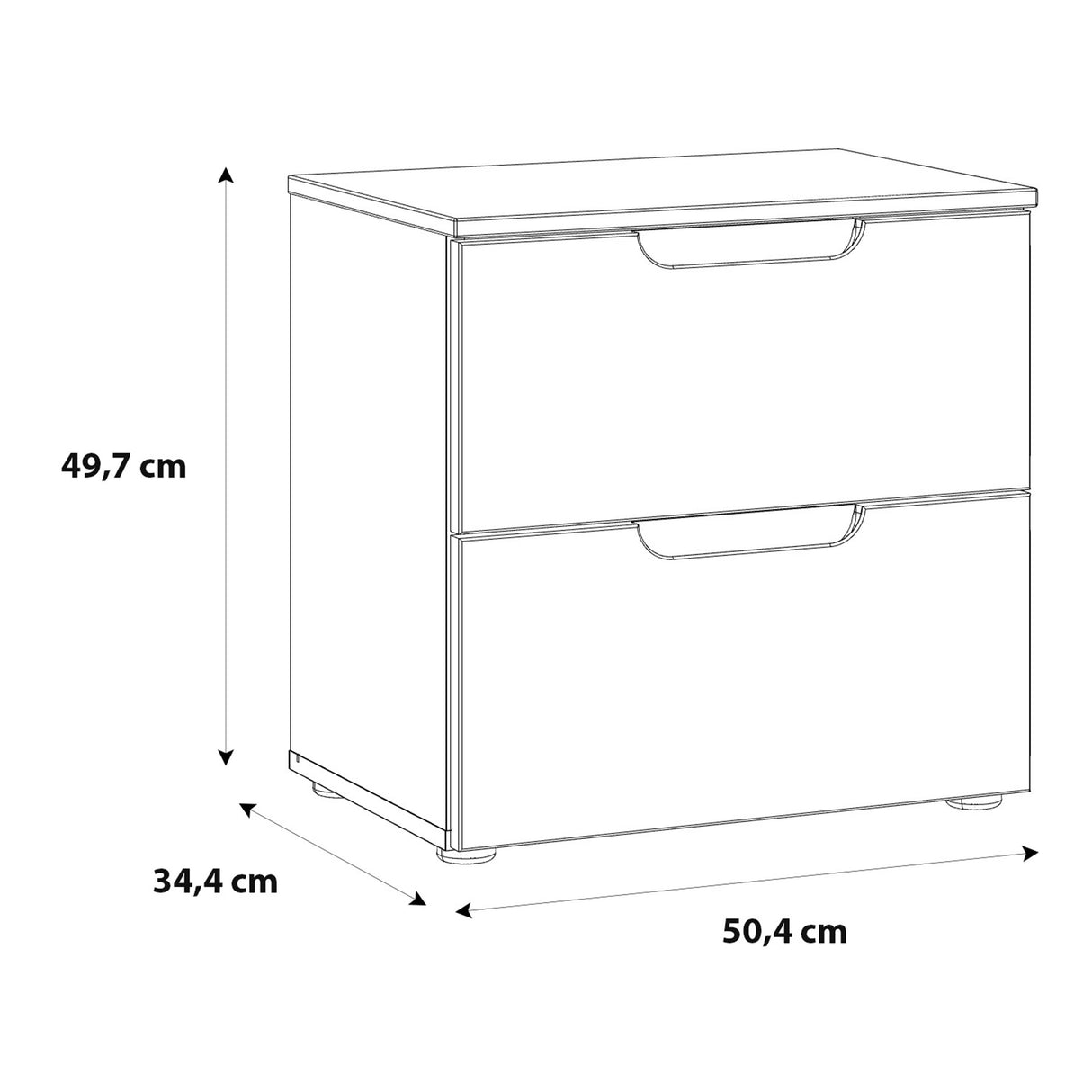 Sienna Bedside Table in White Gloss